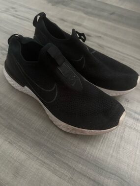 Nike Black Slip-On Knit Sneakers with White Midsole